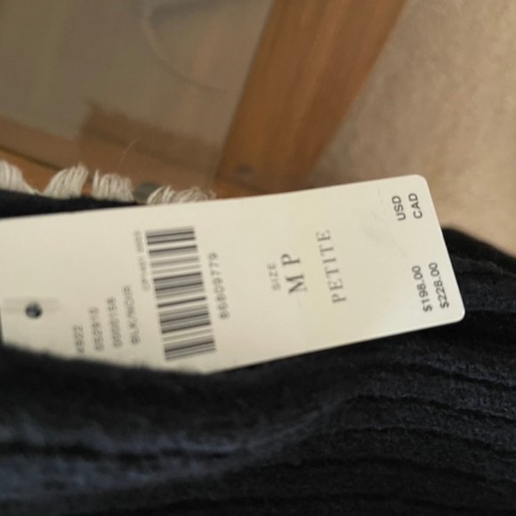 Pilcro (Anthropologie) Faux Leather-Trimmed Black Duster Sweater is NWT!! - Picture 3 of 4